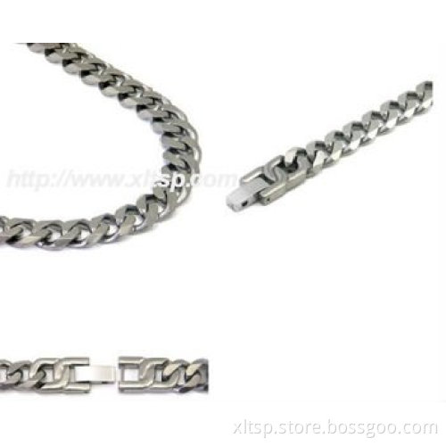 XLT-TS1 titanium silver chain necklace fashion statement necklace